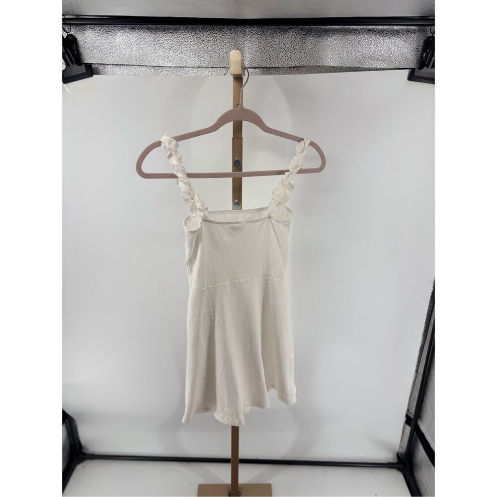 Aritzia Sunday Best White Ribbed Ruffle Strap Mini Dress Size XS - Picture 9 of 9